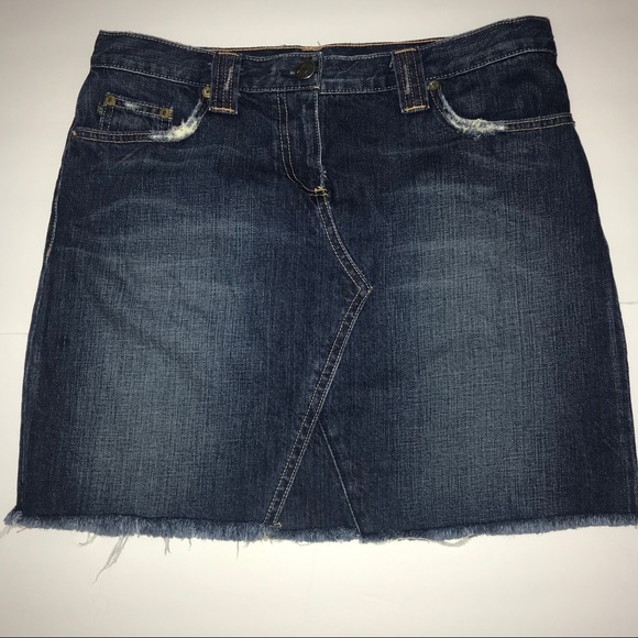 J. Crew Dresses & Skirts - J Crew Denim Frayed Didtressed Mini Skirt Sz 30